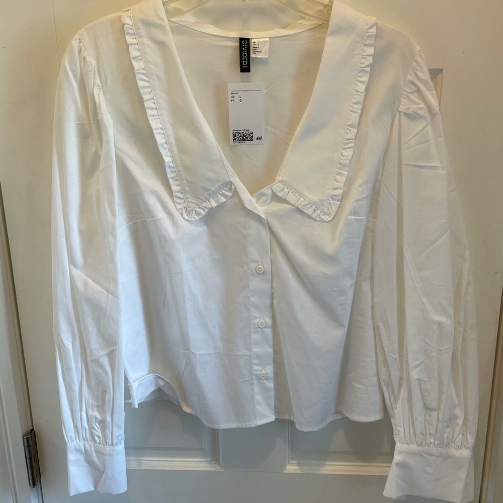 H&M White Button Up Blouse